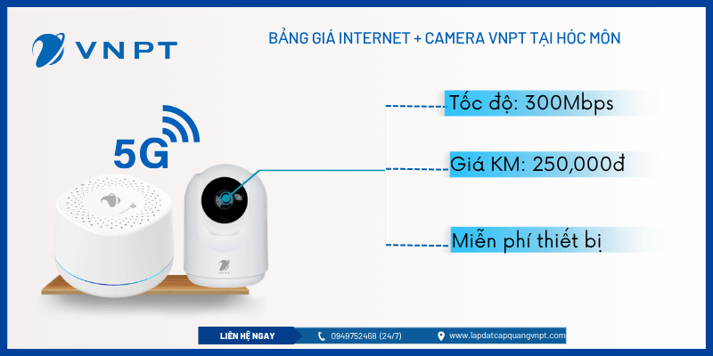 Bảng giá Internet và Camera VNPT tại Hóc Môn