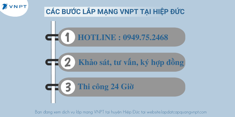 Quy trình lắp mạng VNPT huyện Hiệp Đức