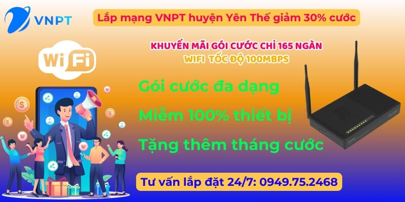 Lắp mạng VNPT huyện Yên Thế